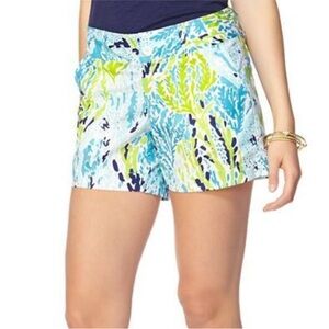 NWT Lilly Pulitzer Spa‎ Blue Let's Cha Cha Callahan Shorts Size 10